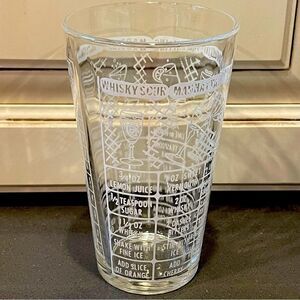 Vintage Federal glass cocktail recipes measurement glass